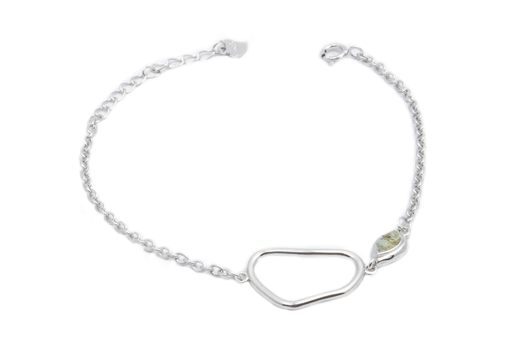 Pulsera de Plata con Olivina Barroca
