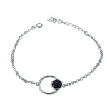 Load image into Gallery viewer,  Pulsera de Plata y Lava con Doble Círculo