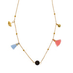 Load image into Gallery viewer, Blue and pink gold plated steel pendant
