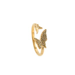 Load image into Gallery viewer, Gold plated steel ring with olivines adaptable
