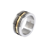 Load image into Gallery viewer, Black/gold steel ring
