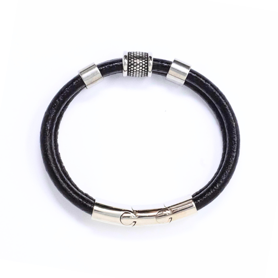 Smooth double leather bracelet 3pcs