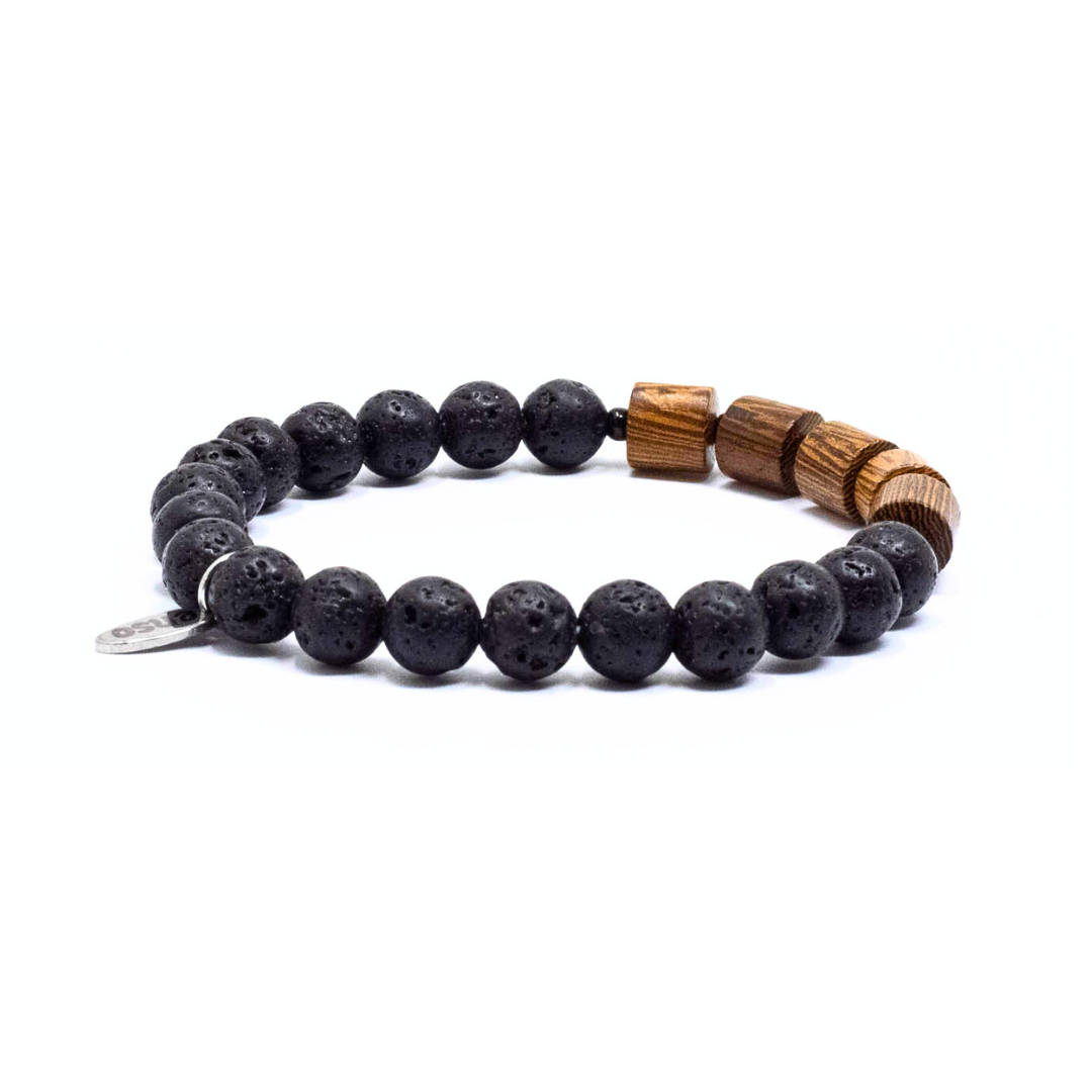 Brazalete hombre cristal madera palmera