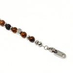 Load image into Gallery viewer, 316L Steel Bracelet with Lava and Tiger&#39;s Eye
