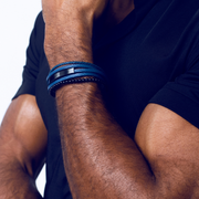 Brazalete cuatruple azul y bolas