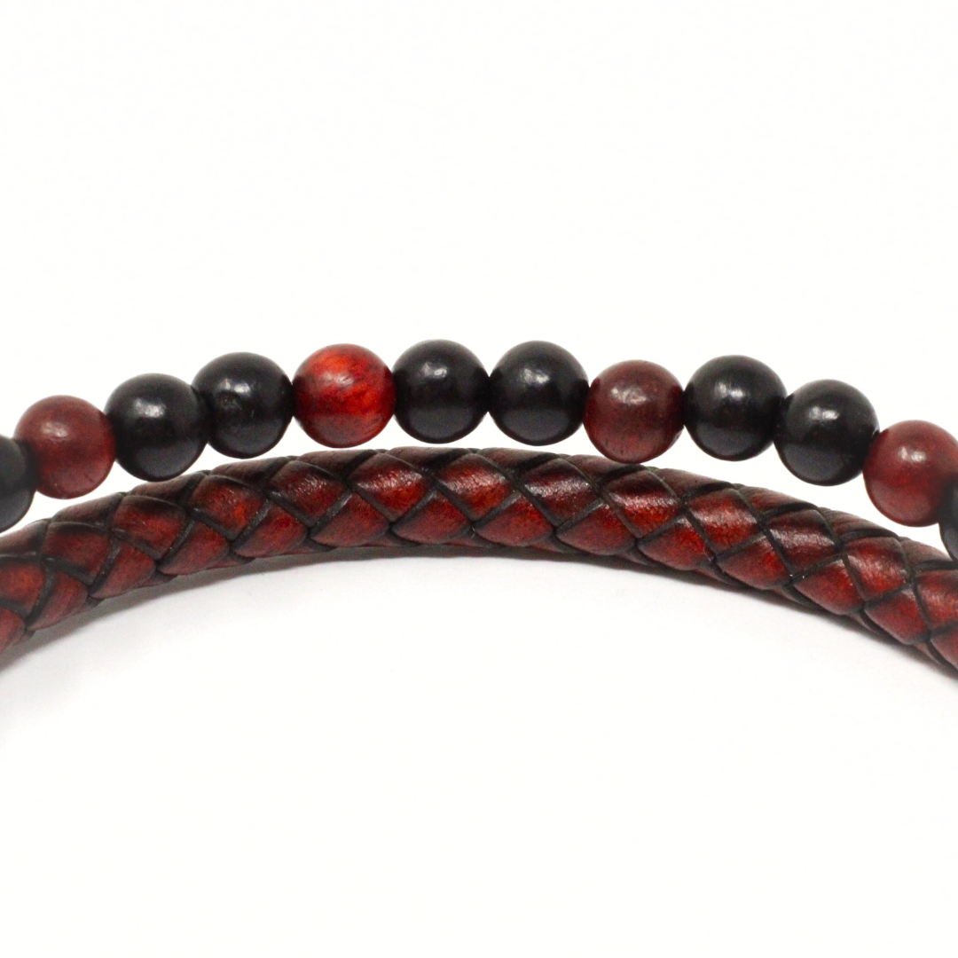 Reddish brown double bracelet