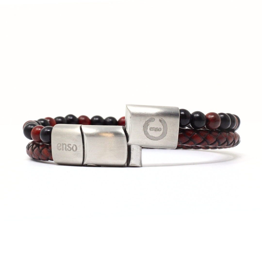 Reddish brown double bracelet