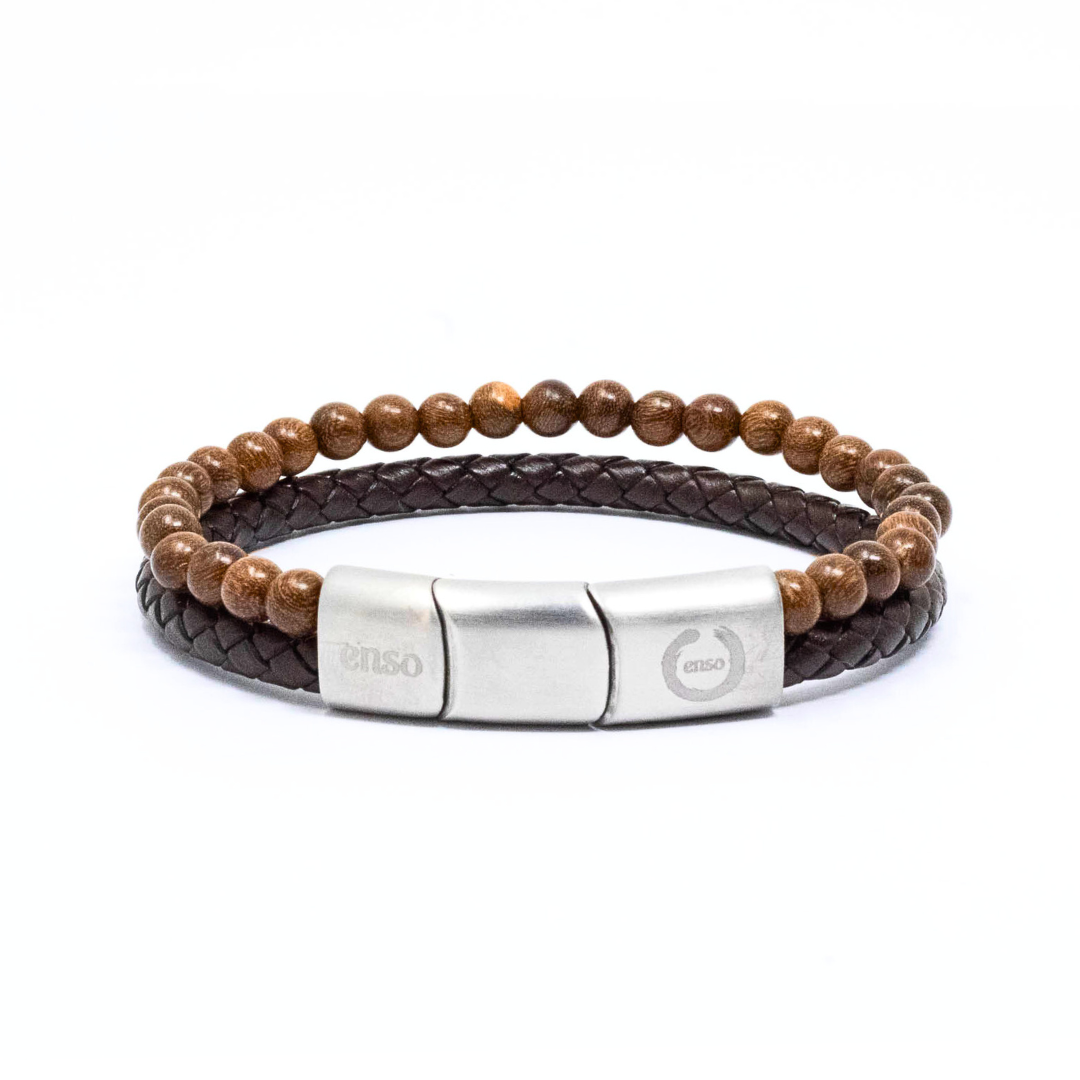 Brown wooden ball bracelet