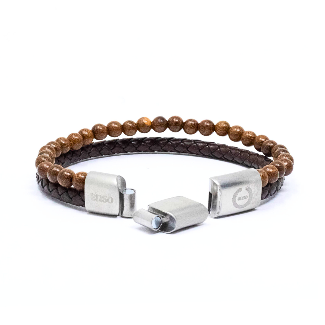 Brown wooden ball bracelet