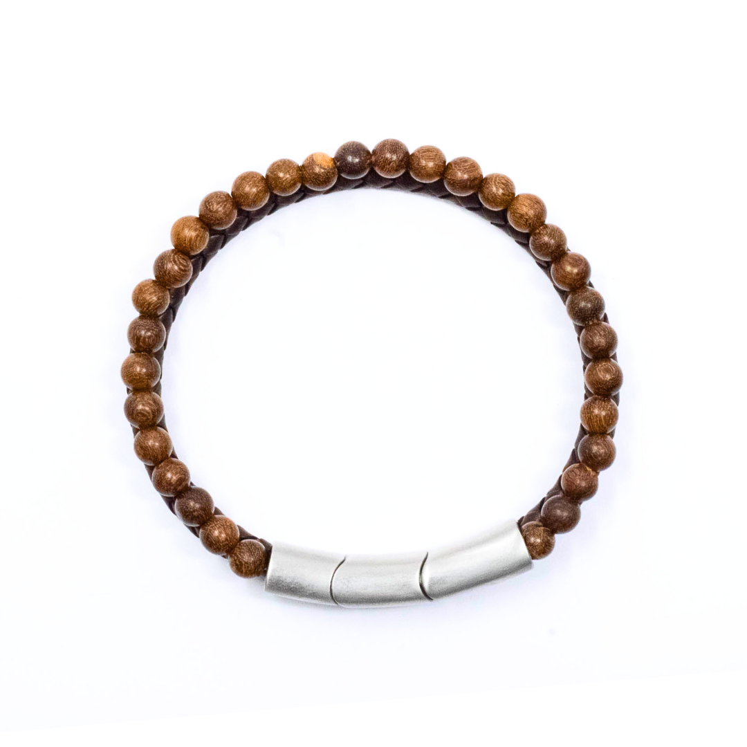 Brown wooden ball bracelet