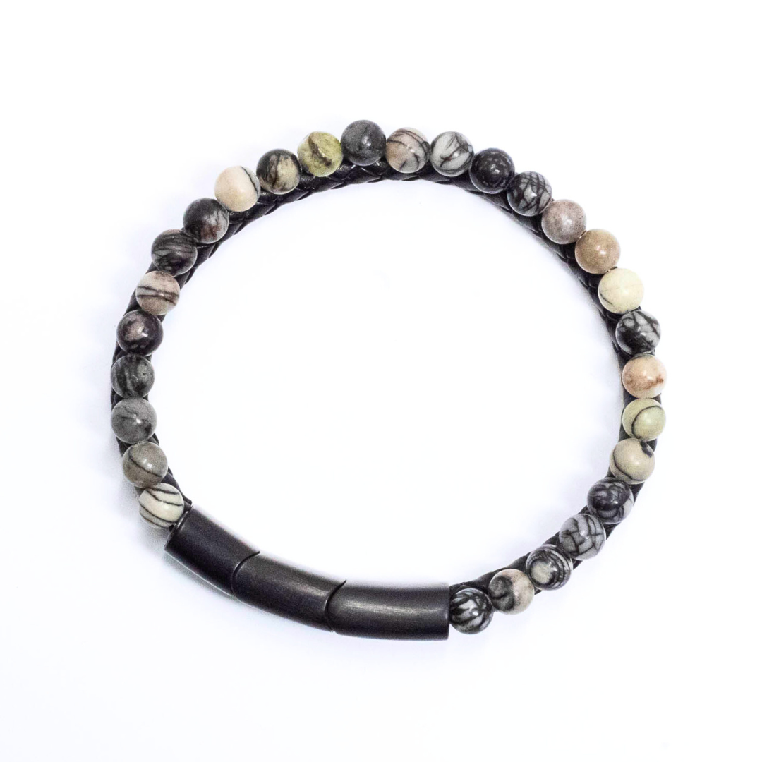 White jasper ball bracelet