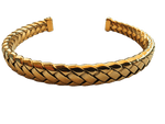 Load image into Gallery viewer, Brazalete acero baño de oro semirigido
