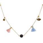 Load image into Gallery viewer, Blue and pink gold plated steel pendant
