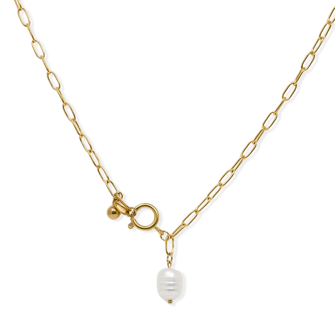 Pearl gold plated steel pendant