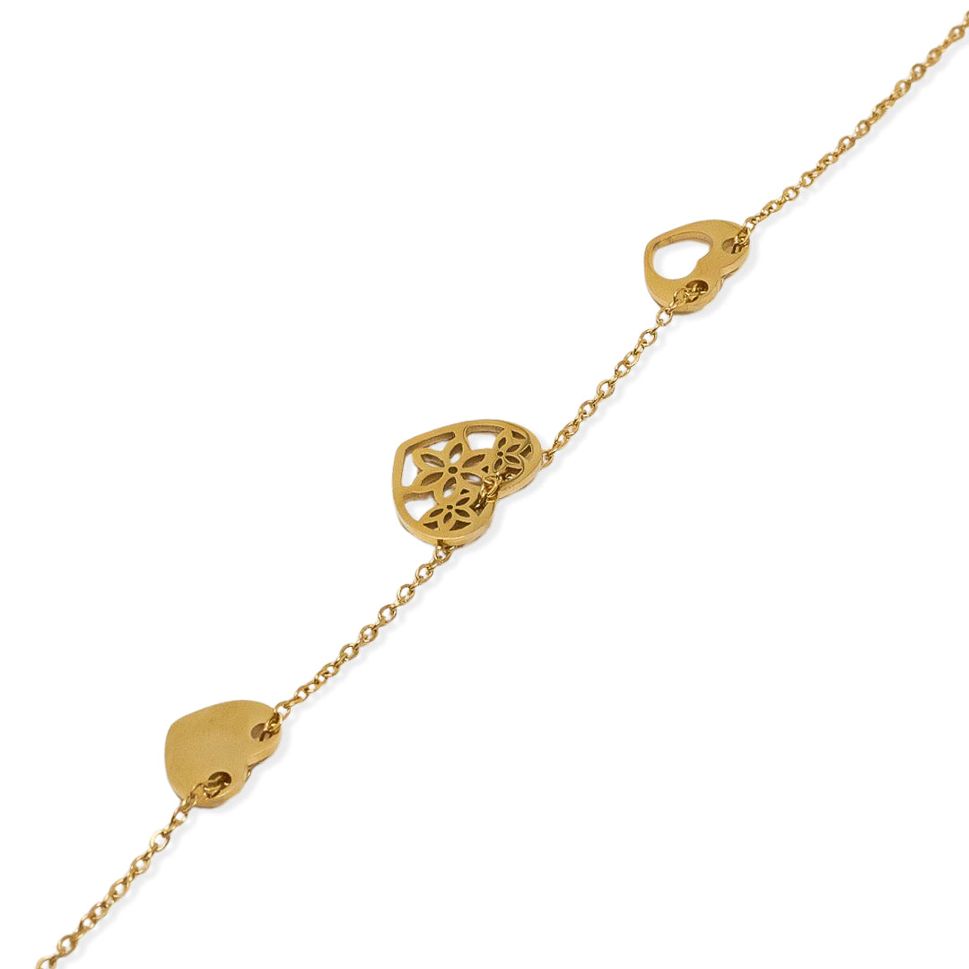 Gold plated steel heart pendant