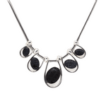 Load image into Gallery viewer, Crystal and lava silver necklace
