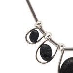 Load image into Gallery viewer, Crystal and lava silver necklace
