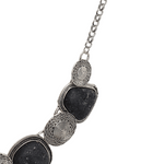 Load image into Gallery viewer, Crystal and lava silver necklace
