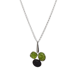 Load image into Gallery viewer, Lava and peridot pendant
