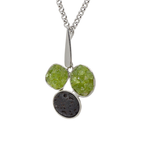 Load image into Gallery viewer, Lava and peridot pendant
