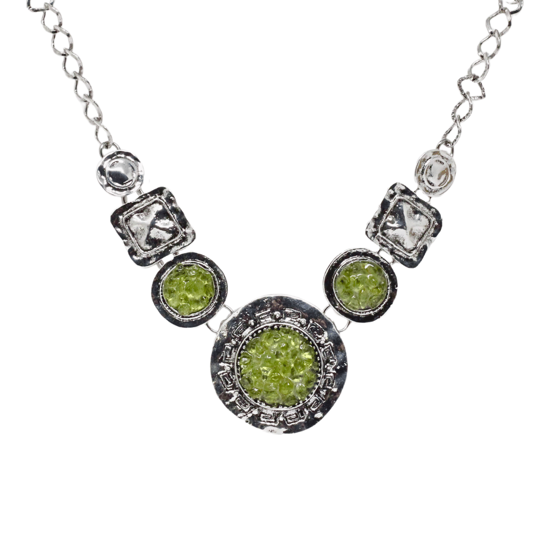 Peridot silver necklace