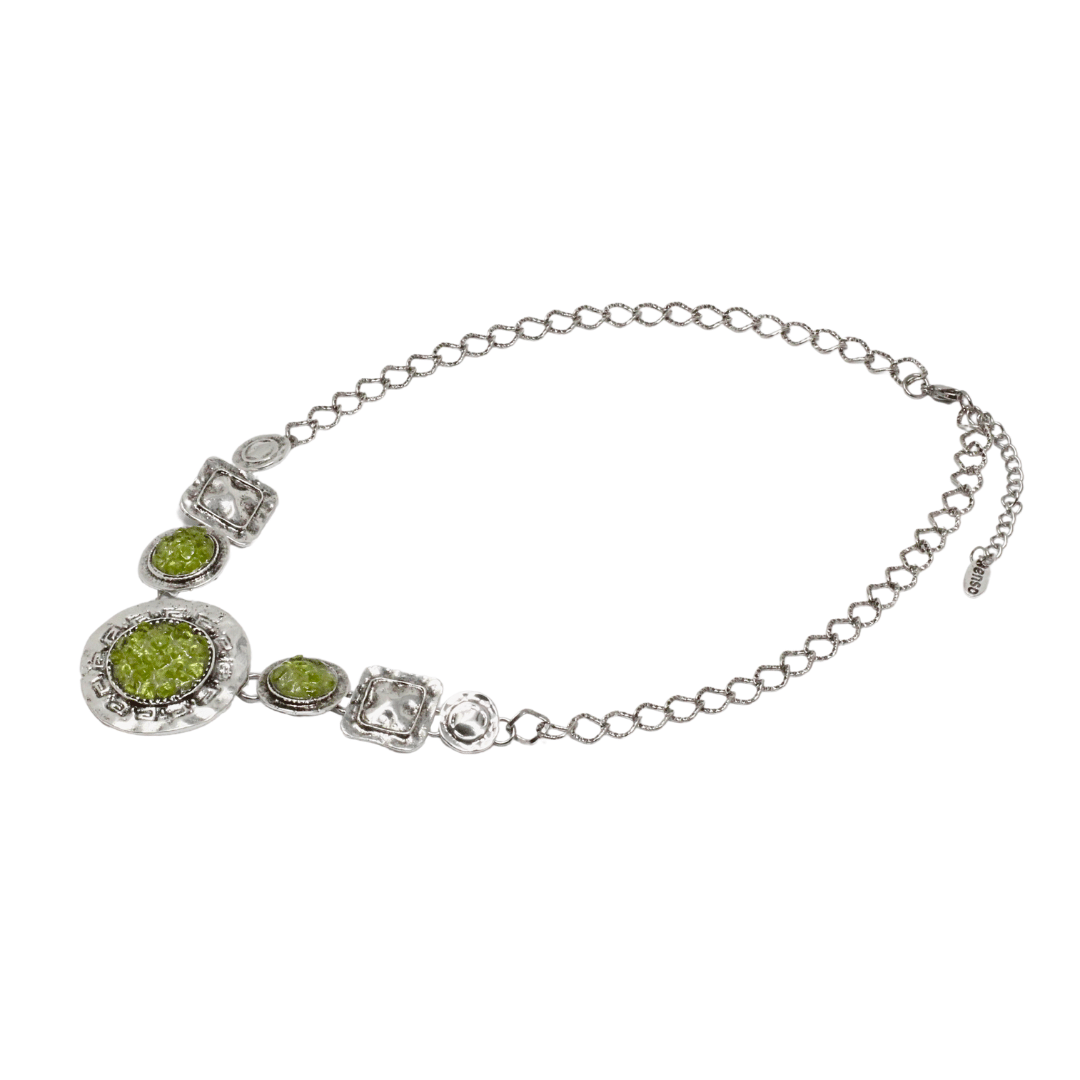 Peridot silver necklace