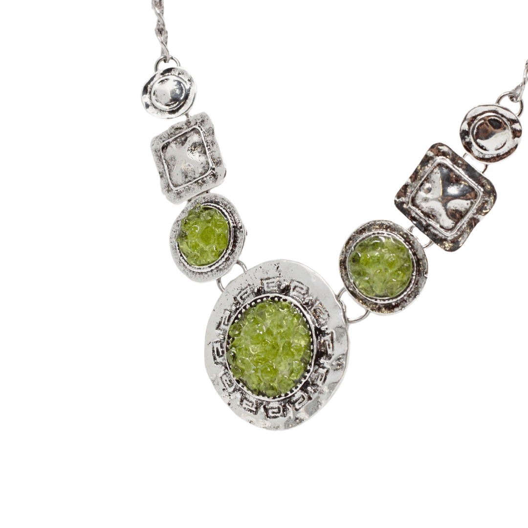 Peridot silver necklace