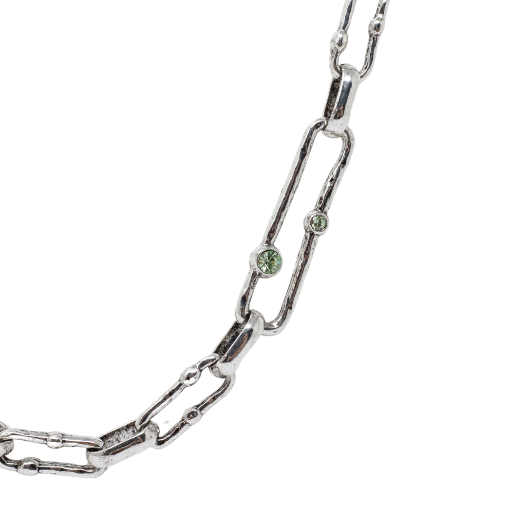 Link necklace with peridot