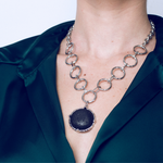 Load image into Gallery viewer, Lava medallion chain pendant
