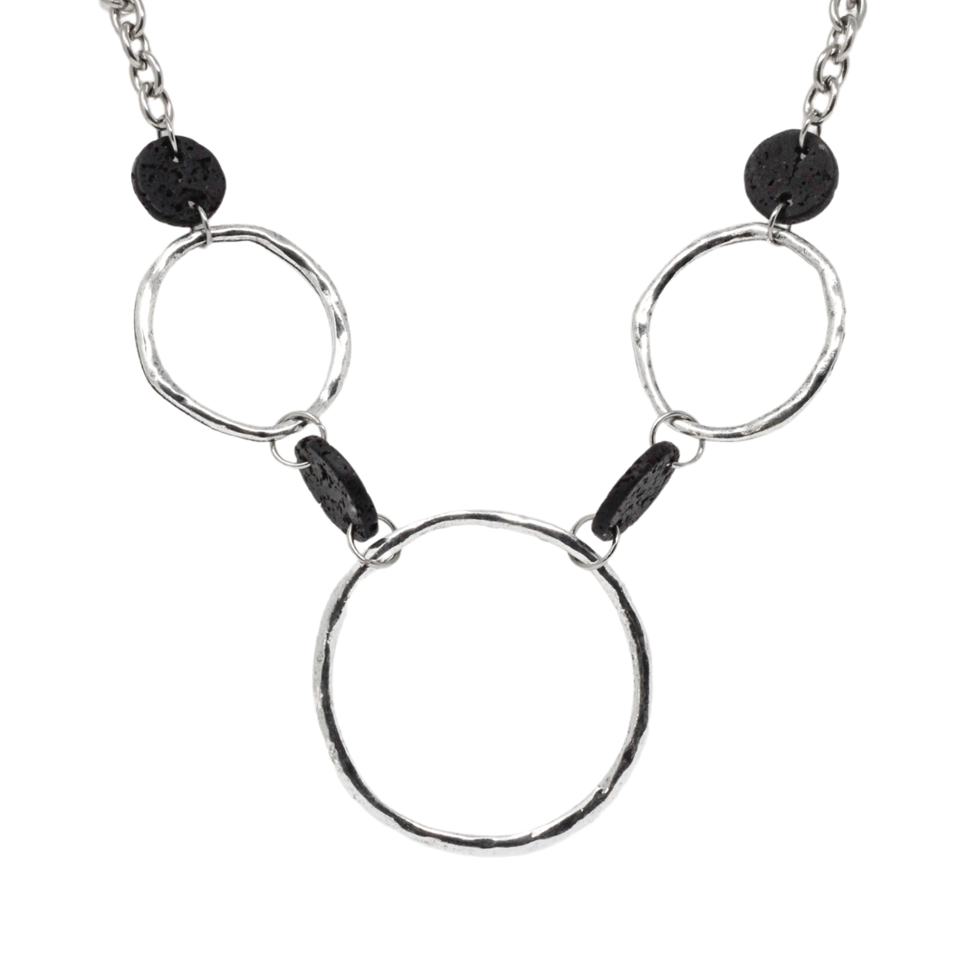 Collar circulos metal y lava