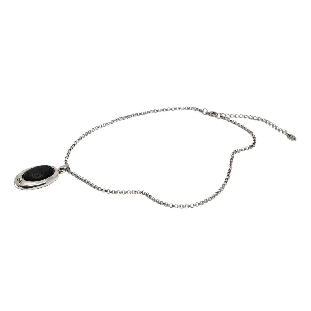 Black lava silver bath pendant