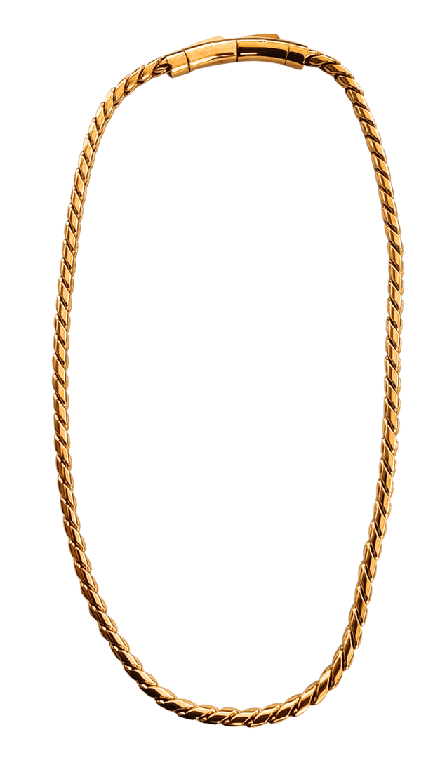 Colgante acero baño de oro