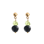 Load image into Gallery viewer, Olivine gold and silver plated steel earrings
