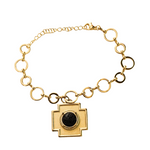 Load image into Gallery viewer, Lava cross gold plated steel bracelet
