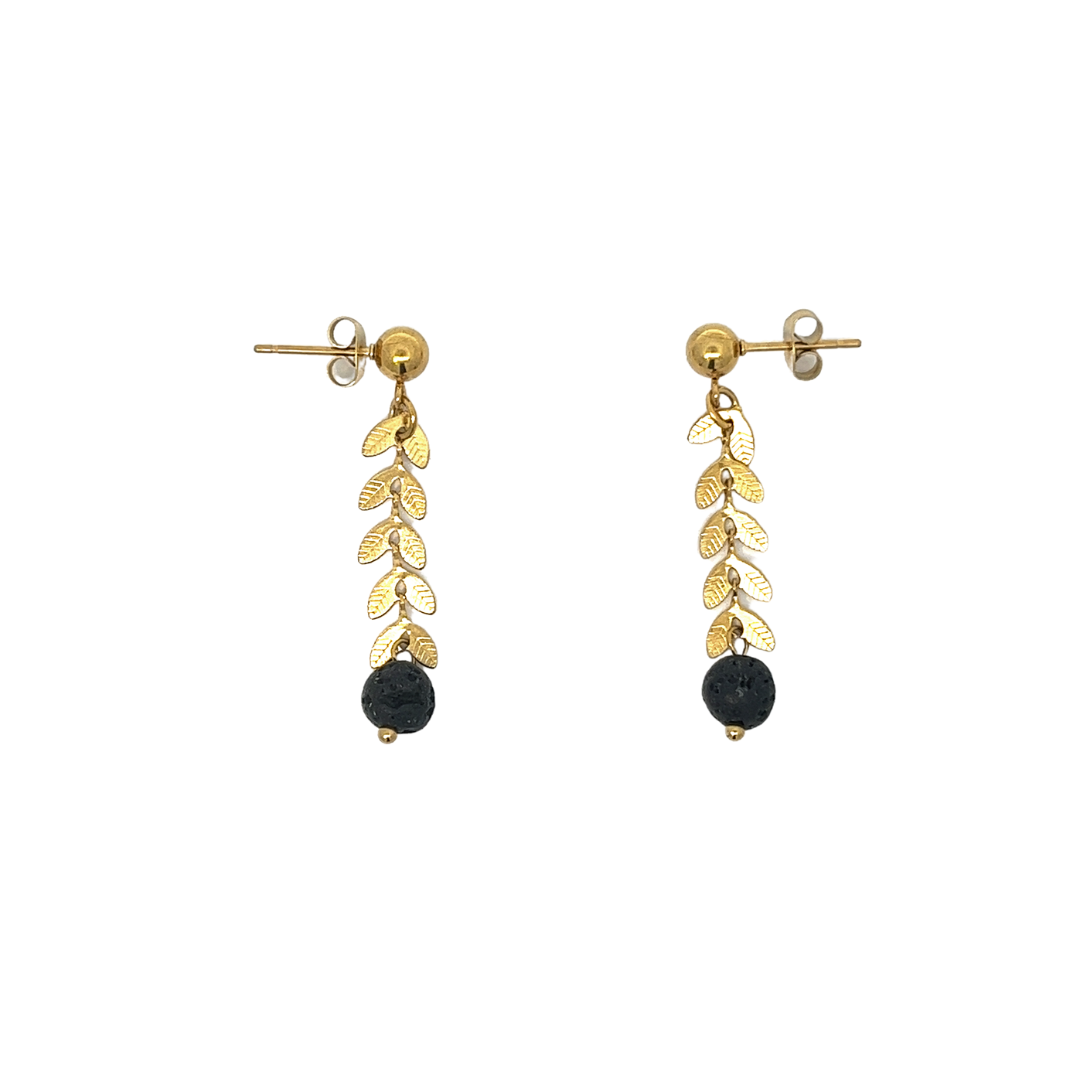 Lava spike gold plated steel earrings
