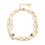 Load image into Gallery viewer, Double olivine gold plated steel bracelet
