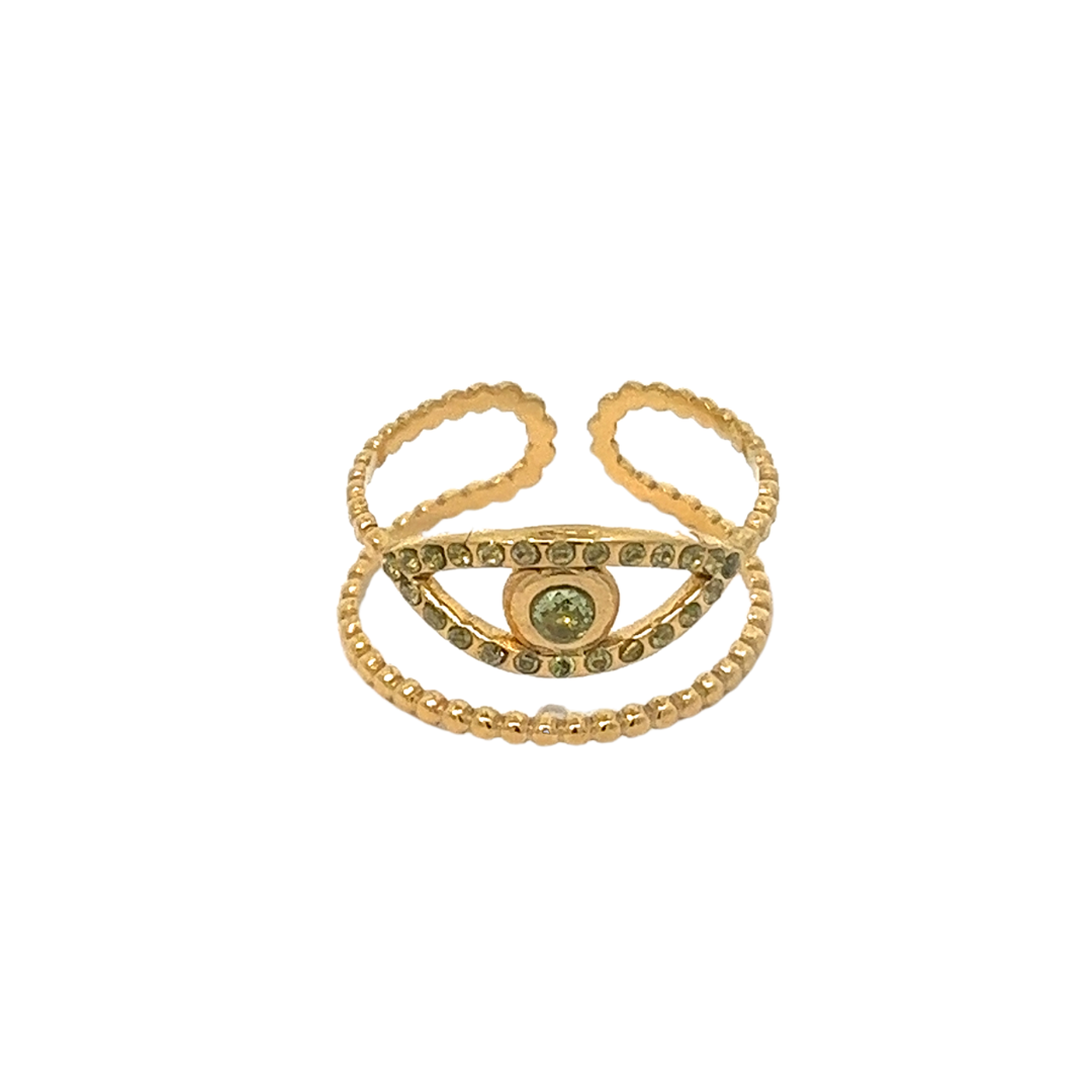 Olive gold plated steel ring adaptable