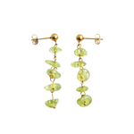 Load image into Gallery viewer, Gold plated steel earrings with olivine chips
