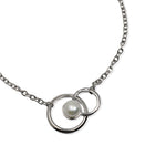 Load image into Gallery viewer, Silver bracelet with double circle of pearls
