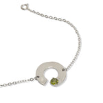 Load image into Gallery viewer, ENSO Silver Bracelet with Peridot Setting
