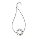 Load image into Gallery viewer, ENSO Silver Bracelet with Peridot Setting
