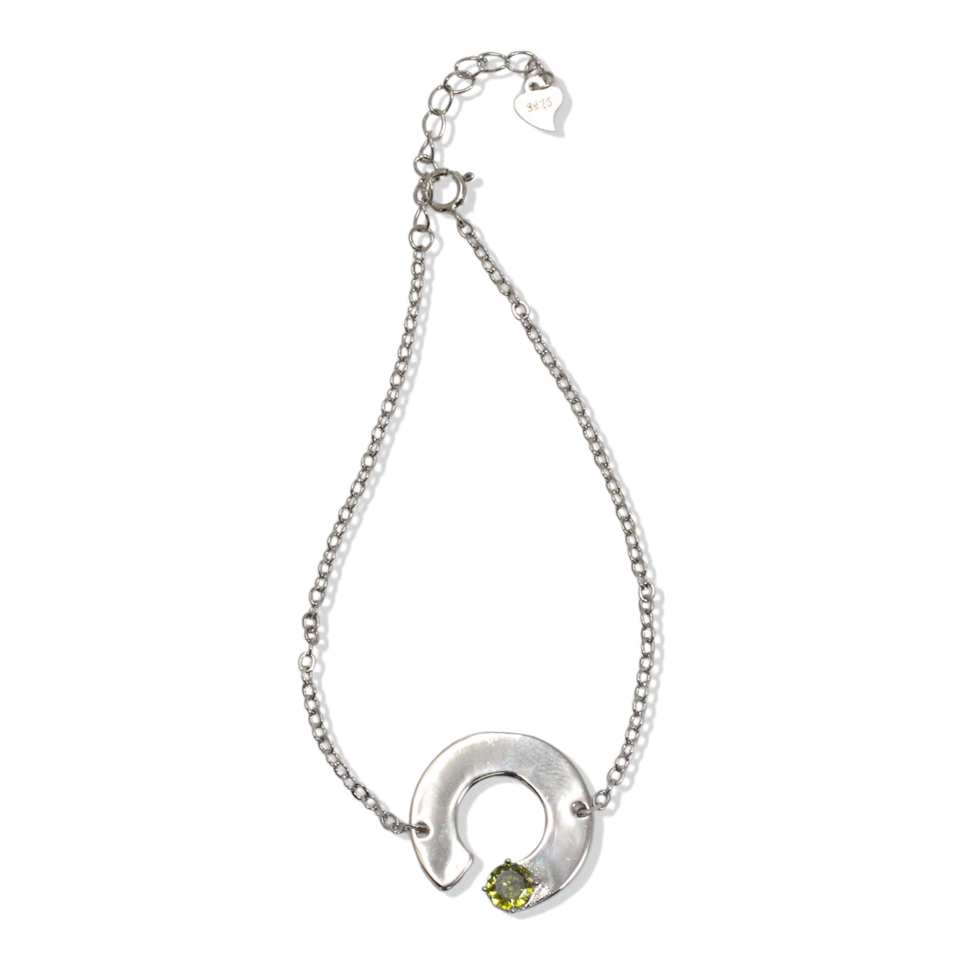 ENSO Silver Bracelet with Peridot Setting