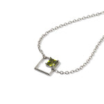 Load image into Gallery viewer, Silver Bracelet with Peridot Set in Rhombus Design
