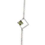 Load image into Gallery viewer, Silver Bracelet with Peridot Set in Rhombus Design
