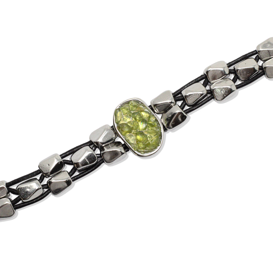 Peridot zamak bracelet