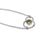 Load image into Gallery viewer, Silver Bracelet with Double Peridot Circle
