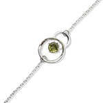 Load image into Gallery viewer, Silver Bracelet with Double Peridot Circle
