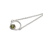 Load image into Gallery viewer, Silver Bracelet with Double Peridot Circle
