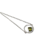 Load image into Gallery viewer, Silver Bracelet with Peridot Circle
