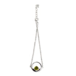 Load image into Gallery viewer, Silver Bracelet with Peridot Circle
